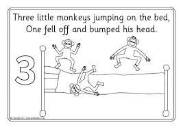 Print the template of your choice (below). Five Little Monkeys Jumping On The Bed Colouring Sheets Sb9278 Sparklebox