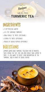 Healing Turmeric Tea Ingredients 1 Cup Boiling Water 1 4 Tsp Ground Turmeric Raw Honey To Taste Optiona Turmeric Tea Recipe Tea Recipes Tumeric Recipes