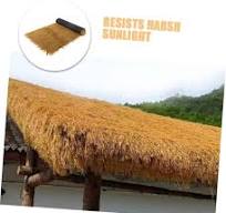 Artificial Thatch Roll Tiki Bar Synthetic Thatch Roofing,Artificial Palm  Thatch Fire-Resistant,Waterproof & Easy Fit,Artificial Thatch Roof For  Shed/ ...