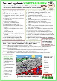 For And Against Vegetarianism Worksheet Free Esl Printable Worksheets Made By Teachers Ielts Writing Learn English Reading Activies