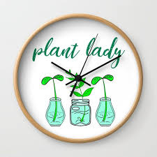 Plant Lady In Love With Plants Think Green Be Eco Environmental Protection Ecology Nature Love Wall Clock By Agnieszkazal In 2020 Love Wall Wall Clock Plant Lady
