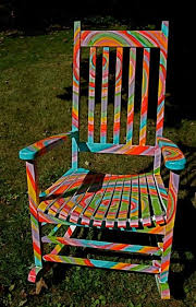 Pin By Stephanie Falcon On Color And Rainbows Funky Painted Furniture Painted Rocking Chairs Painted Chairs
