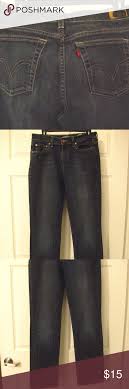 Levis Womens 505 Jeans Straight Leg 8m 29 Blue No Holes Or