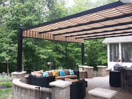 This beige canopy looks so stunning which makes the backyard looks elegant. Canopy Systems Patio Shade Structures Products Shadetree