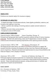 actuarial analyst resume sample