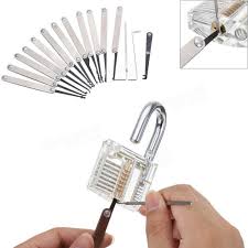 16pcs Padlock Locksmith Training Starter Practice Kit Lock Unlocking Pick Hand 2 Lock Picking Tools Locksmith Lock