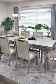 Rock Island Dining Set W Parsons Chairs Large Dining Room Table Rowe Furniture Grey Dining Room