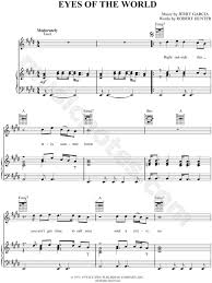 Puntuar standing in the eyes of the world. Grateful Dead Eyes Of The World Sheet Music In E Major Download Print Sku Mn0016564