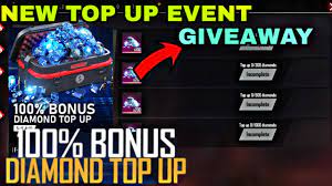 Plus, you can participate in luck royale and diamond spin to obtain various unique character skins, weapon skins, weapon upgrades and even cosmetics. Free Fire New Top Up Event 100 Bonus Diamond Top Up Giveaway Announce Mr Utkal Gamer Youtube