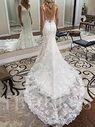 Mermaid Lace Appliques Backless Wedding Dress Backless Lace Wedding Dress Church Wedding Dress Bridal Dresses Lace