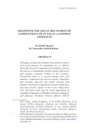 Solicitors' remuneration (amendment) order 2017. Pdf Delimiting The Social Boundaries Of Competition Law In Asean A Common Approach