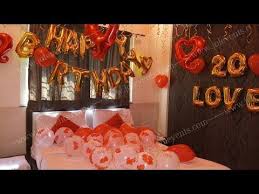 Birthday Room Decoration Ideas At Home In Lockdown Surprise Romantic Room Decoration For Birthday At Home Easy Balloon Decoration Ideas Youtub In 2020 Birthday Room Decorations Romantic Room Decoration Romantic Room