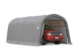 Caravan canopy canopy carport 10 x 20 heavy duty portable garage tent car shelter steel frame. Shelterlogic Garage In A Box Round Shelter Grey 12 Ft X 20 Ft X 8 Ft Canadian Tire
