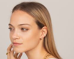 Thick Hugging Hoop Earrings With Pave Cz Gemstones