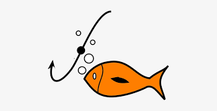 Download Fish Fishing Hook Bait Sport Lure Catch Li Fish On Hook Cartoon Free Transparent Png Download Pngkey