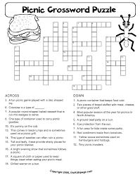 The spruce / kelly miller word search puzzles are a good way for kids to learn n. Picnic Crossword Puzzle Free Printable Learning Activities For Kids Printable Colouring Sheets