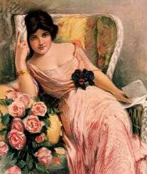 Lady With Roses Vintage Art Prints Victorian Paintings Vintage Art