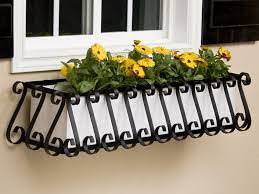 There is a built in mounting bracket on the back of the box that allows for quick & easy installation using 1/4diameter bolts or metal railing brackets (sold separately). Wrought Iron Window Boxes Metal Flower Boxes Windowbox Com