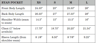 Everlane Sizing Chart 2019