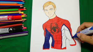 Color marvel book clip art superhero coloring spiderman coloring male face learning colors for kids face. Spider Man Peter Parker Face Coloring Pages Sailany Coloring Kids Youtube
