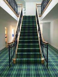 Maccallum Tartan Carpet Installation Designed Manufactured And Installed By Stevens Graham Glasgow Tartan Stair Carpet Tartan Carpet Carpet Stairs