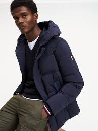 Stretch Hooded Bomber Jacket Blue Tommy Hilfiger Hooded Bomber Jacket Padded Bomber Jacket Bomber Jacket