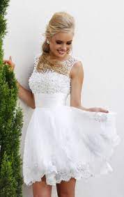 Möchten sie eine perfekte hochzeit haben? Weisse Wulstige Kurze Brautkleider Brautkleid Kurz Strandhochzeitskleid Abendkleid