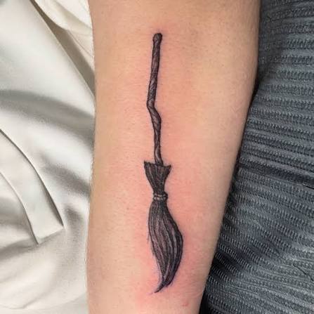 Moo Tattoo | Really cool fine line tattoo of a witch's broom by Noah! Got an idea for a fine line tattoo? Let's do it! Link in bio #finelinetattoo... | Instagram