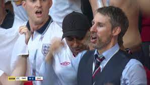 This lady took centre stage. Gareth Southgate Lookalike Is A Pilot From Surrey Daily Mail Online