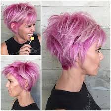 Razor cut hairstyle for short pixie with undercut. Bubblegum Pink Hair Color And Messy Short Hairstyle Short Haircut By Alexis Thurston Www Hotonbeauty Com Hair Color Pink Hair Styles Short Hair Styles