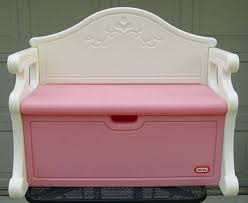 Vintage Victorian Little Tikes Tykes Pink White Toy Bench Full Size Ex Shape Toy Storage Chest Victorian Toys Little Tikes