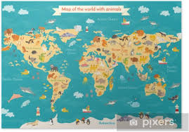 Weltkarte, weiß, australien schwarz eingefärbt. Poster Tierkarte Fur Kinder Weltvektorplakat Fur Kinder Nett Dargestellt Vorschule Cartoon Globus Mit Tieren Ozeane Und Kontinent Sudamerika Eurasien Nordamerika Afrika Australien Baby Weltkarte Pixers Wir Leben Um Zu Verandern