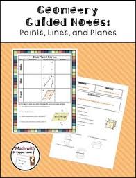 Geometry Guided Notes Undefined Terms Points Lines And Planes Guided Notes Geometry Notes Euclidean Geometry