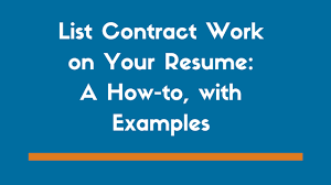 how to list contract work on your