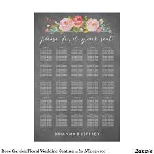 Rose Garden Floral Wedding Seating Chart Zazzle Com