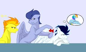 The cutie mark chronicles 24. 1120066 Safe Artist Colourstrike Character Rainbow Dash Character Soarin Character Spitfire Species Pony Ship Soarindash Airhorn Backwards Cutie Mark Daydream Female Male Shipping Straight This Will End In Deafness This Will End In