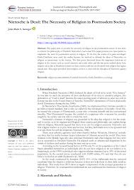 PDF) Nietzsche is Dead: The Necessity of Religion in Postmodern Society