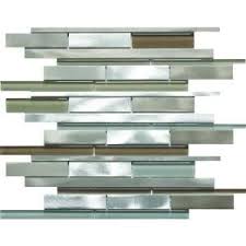 Msi Madison Avenue Interlocking 12 In X 12 In X 8mm Glass Metal Mosaic Wall Tile 1 Sq Ft Glsmtil Ma8mm Mosaic Wall Tiles Glass Tile Backsplash Wall Tiles