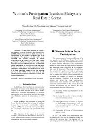 The labor force participation rates by highest certificate in table 4 shows that most females in the labor force have at least a certificate. Women S Participation Trends In Malaysia S Real Estate Sector