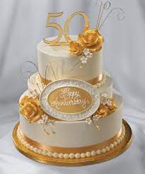Golden Anniversary 50th Wedding Anniversary Cakes Golden Wedding Cake Golden Anniversary Cake