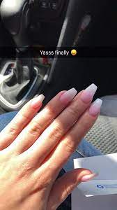 Too Short But French Ombre And Follow Me Cold Princess For More Baddie Pins Coffin Shape Nails Gel Nails Perfect Nails