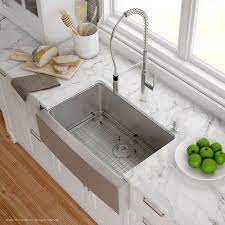 About the granite kitchen sink. Kraus Handmade 16 Gauge Stainless Steel 29 75 X 20 75 Apron Front Farmhouse Kitchen Sink With Faucet Finish Chrome Farmhouse Sink Kitchen Kitchen Design Cool Kitchens