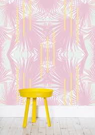 Buy Tropical Art Deco Pink Mint And Yellow Wallpaper By Dominique Vari Dominiquevari Mipic App For Tropical Art Deco Art Deco Wallpaper Tropical Art