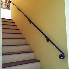 12 Ft Wrought Iron Hand Rail Wall Rail Stair Step Railing Wall Etsy In 2021 Wrought Iron Handrail Iron Handrails Iron Stair Railing