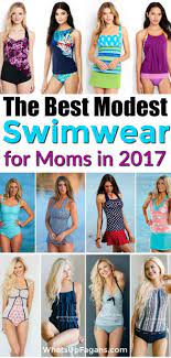 Where Moms Get Cute Modest Swimsuits In 2021 Mom Swimsuit Mom Bikini Modest Swimsuits