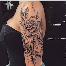 So that your tattoo of roses on the arm is beautiful and you like it, you must first think about the symbolism that this tattoo will have for you, then you will need to think about how you want the. 52 Unique Rose Tattoo Ideas Shoulder Tattoo Rose Shoulder Tattoo Shoulder Tattoos For Women
