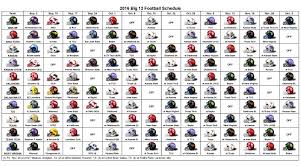 2016 Big 12 Football Helmet Schedule College Football Uniforms Big 12 Football Football Helmets