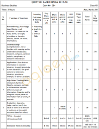 Cbse Class 12 Business Studies Exam Pattern Marking Scheme Question Paper Design 2018 Aglasem Schools