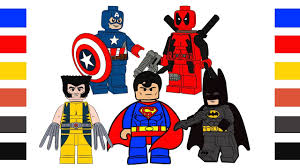 Deadpool coloring pages for kids. Coloring Pages Lego Hero Batman Superman X Man Deadpool Coloring Book For Kids Digital Coloring Youtube