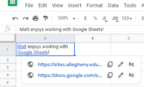 How do you add link to google docs? Tech Tip Tuesday Add Multiple Hyperlinks In A Single Cell In Google Sheets Library And Information Technology Services Lits Allegheny College